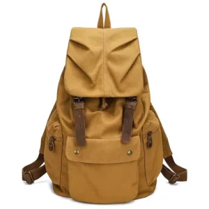Vintage Casual Canvas Leather Rucksack Bag Men Women Travel Gym Sports Backpack