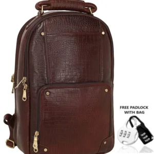 LV Full Grain Leather Backpack Men 17Inch Laptop Backpack Bag Computer